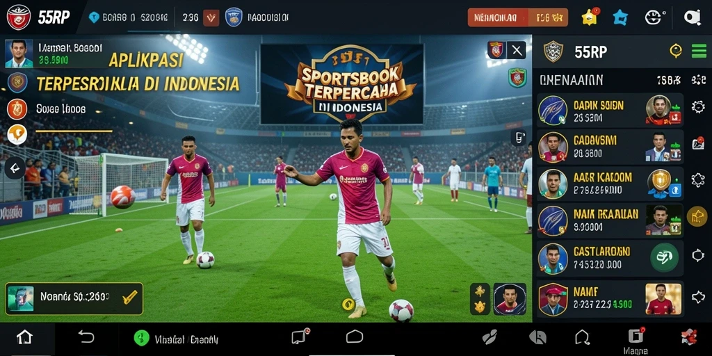 Tampilan gameplay interaktif dari aplikasi Sportsbook 55RP.