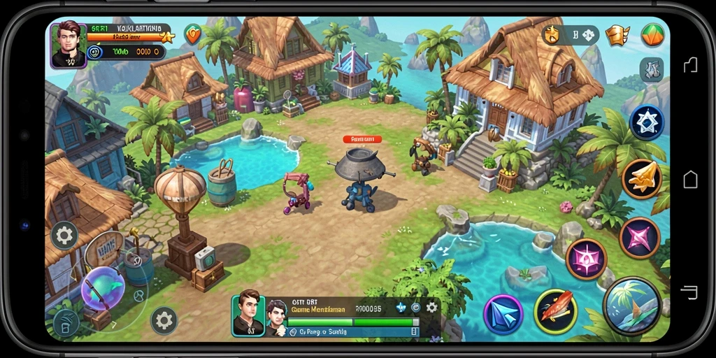 Tampilan gameplay 6RT yang penuh warna dan menarik.