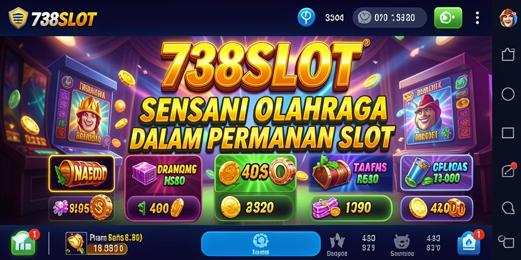 Tampilan seru gameplay 738SLOT dengan tema olahraga yang menarik.