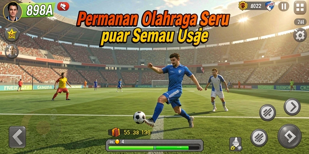 Tampilan menarik dari gameplay seru 898A di arena olahraga.