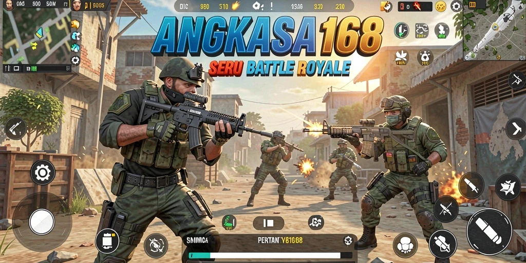 Tampilan gameplay menarik dari ANGKASA168 saat bertarung di medan perang.