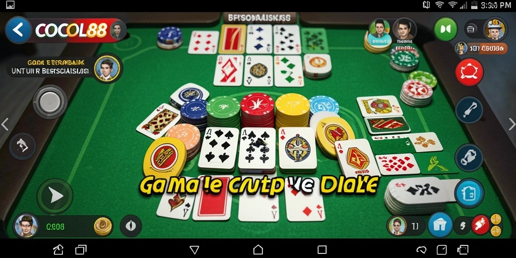 Tampilan gameplay seru COCOL88 dalam permainan Gaple.