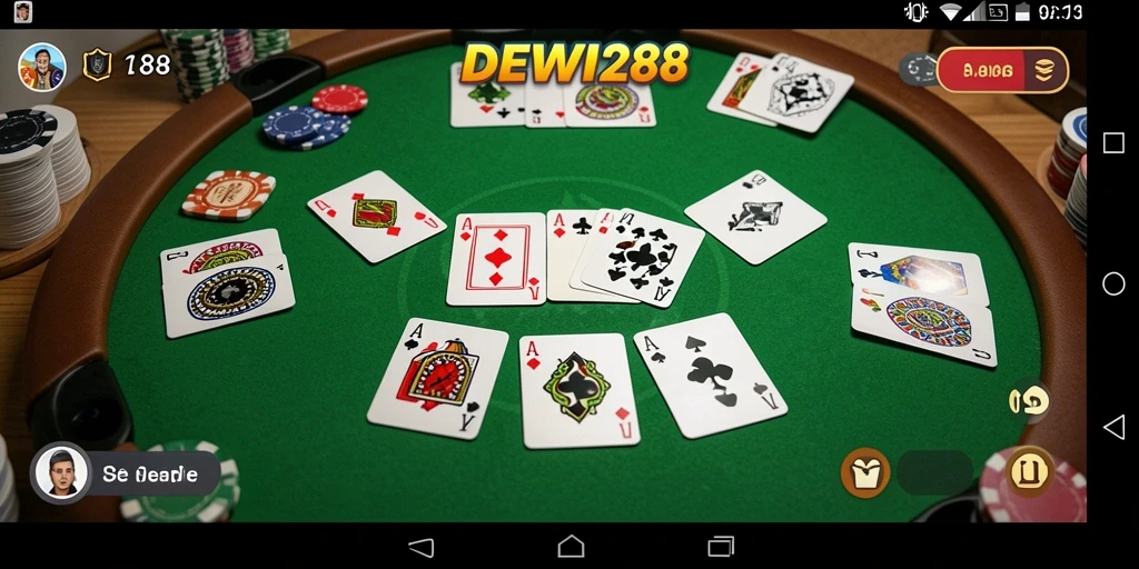Tampilan gameplay DEWI288 yang menarik dalam permainan Gaple.