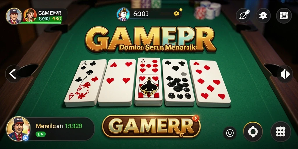 Tampilan permainan Domino yang seru dan menyenangkan dalam GAMERP.