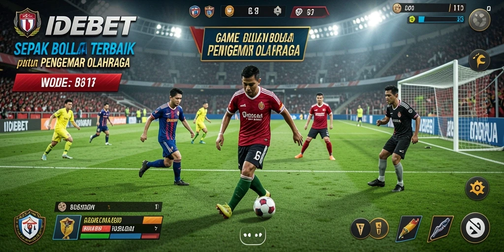 Tampilan antarmuka <strong>IDEBET</strong> yang menarik saat gameplay sepak bola.