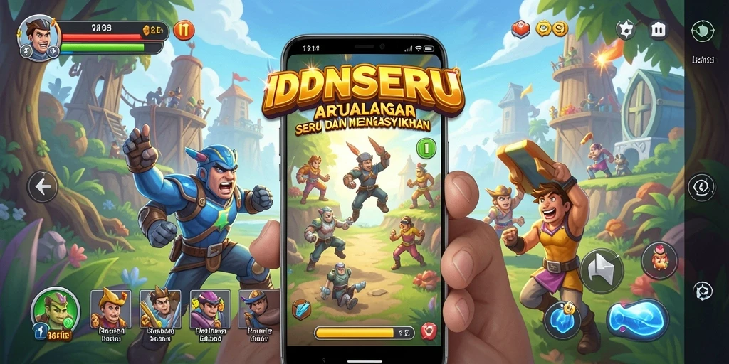 Screenshot gameplay IDNSERU, menunjukkan aksi seru mini game Arcade.