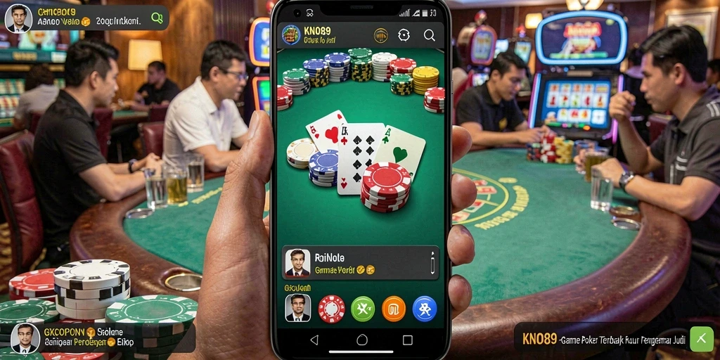 Tangkapan layar gameplay KNO89 yang menampilkan suasana permainan poker yang seru.