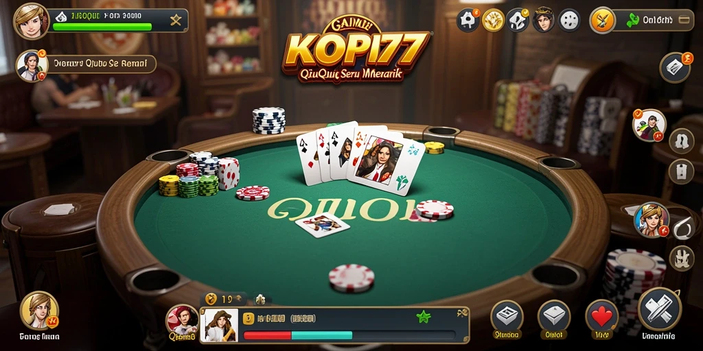 Screenshot gameplay KOPI77 yang menampilkan suasana permainan QiuQiu.