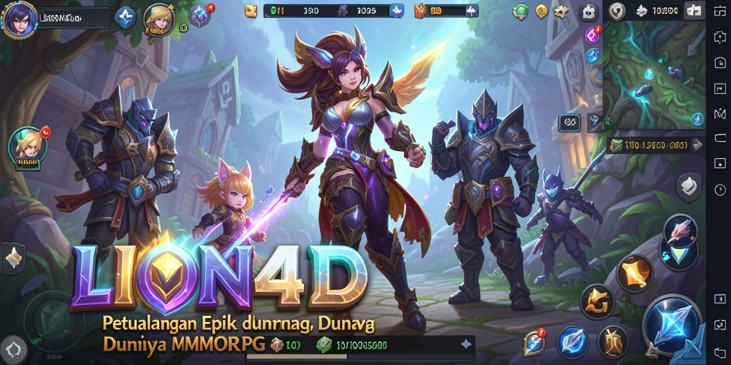 Tangkapan layar gameplay LION4D yang menampilkan pertempuran epik dan grafis memukau.