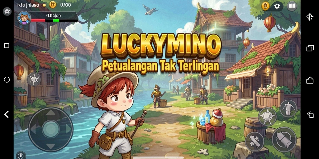 Gameplay seru dalam LUCKYMINO saat menjelajahi dunia penuh tantangan.