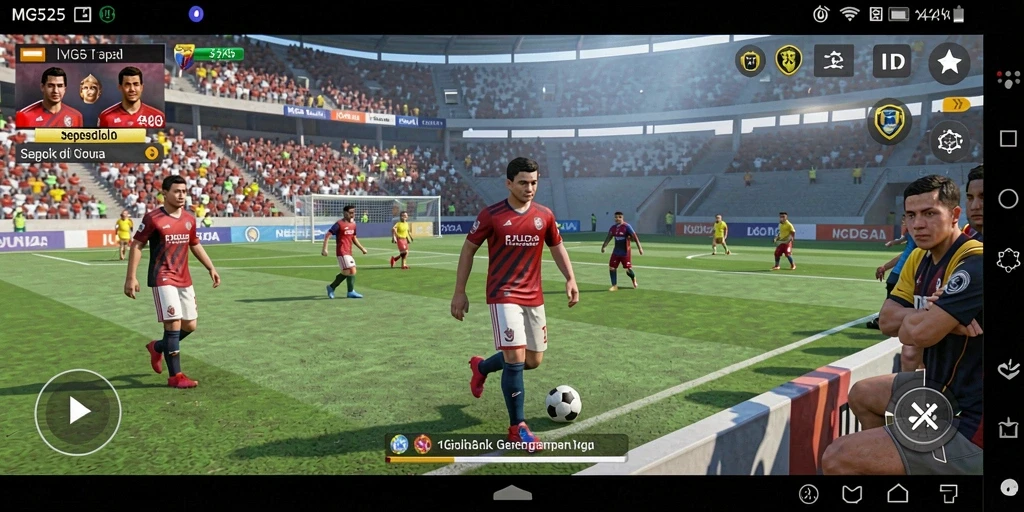 Tampilan gameplay sepak bola yang memukau di MG525.