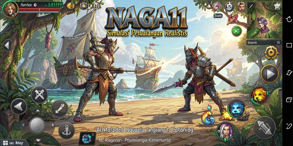 Tampilan gameplay NAGA11 menunjukkan interaksi pemain dalam simulasi yang mendalam.