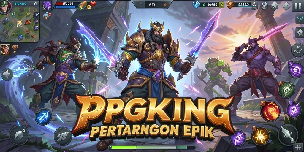 Gameplay seru dalam arena pertarungan MOBA yang mendebarkan.