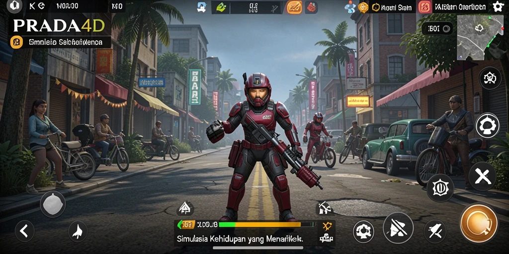 Tampilan gameplay PRADA4D menampilkan interaksi sosial yang menarik.