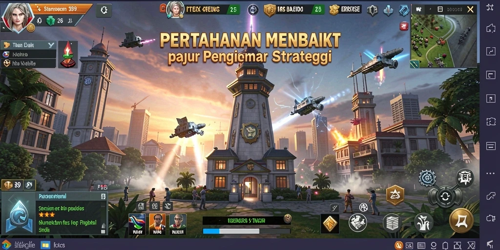 Screenshot PT89 menampilkan aksi seru pertahanan menara.