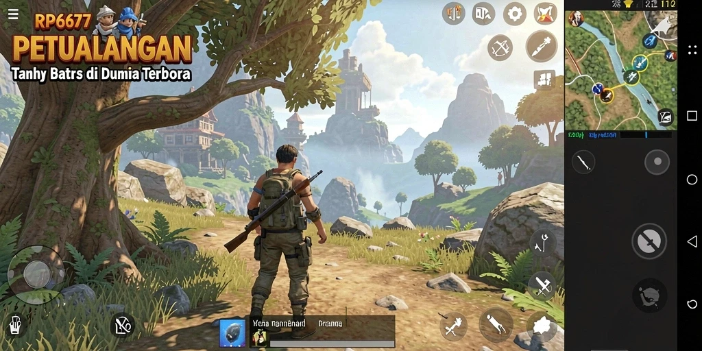 Tampilan gameplay seru dalam dunia terbuka RP6677.