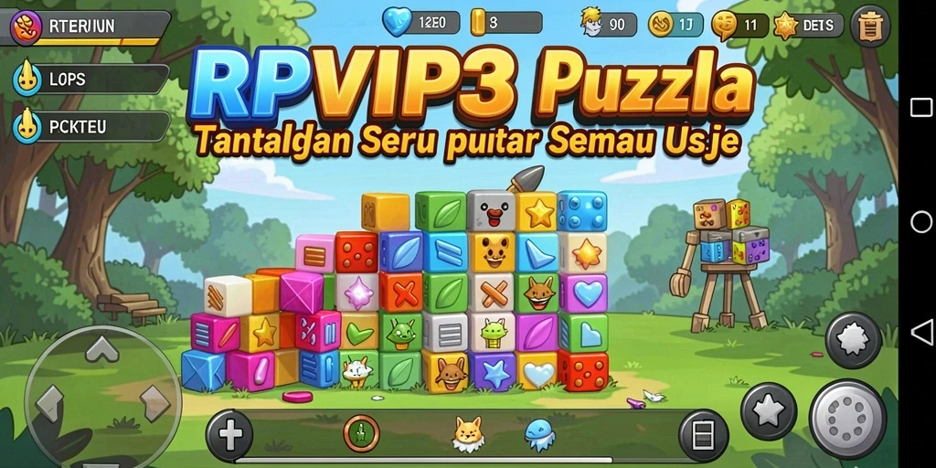 Screenshot RPVIP3 menampilkan gameplay puzzle yang menarik dan menantang.