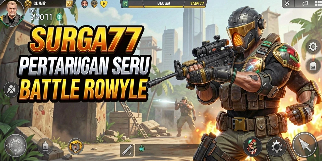 Gameplay SURGA77 yang memukau dalam pertempuran Battle Royale.