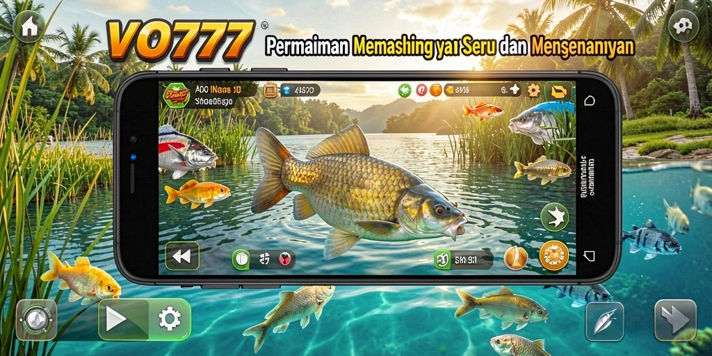 Screenshot VO777 menampilkan aksi seru dalam permainan memancing.