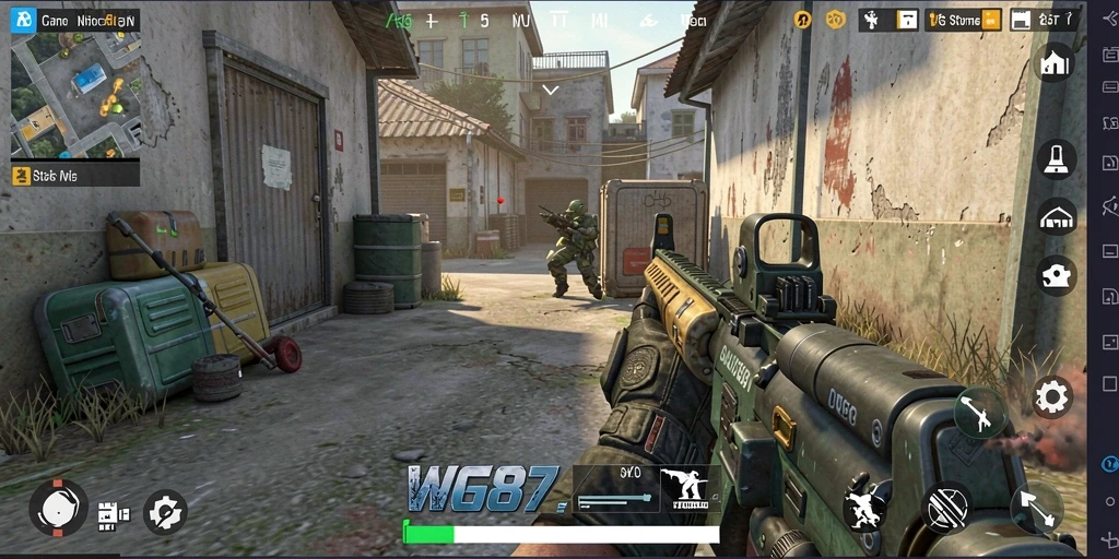 Tangkapan layar dari gameplay <?WG87?> yang intens dan mendebarkan.