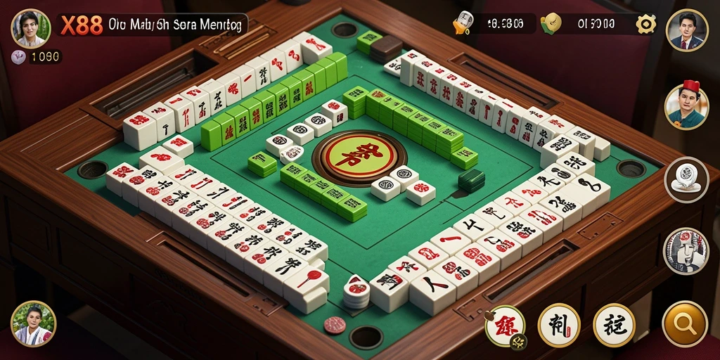 Tampilan gameplay Mahjong XR88 yang seru dan menantang.